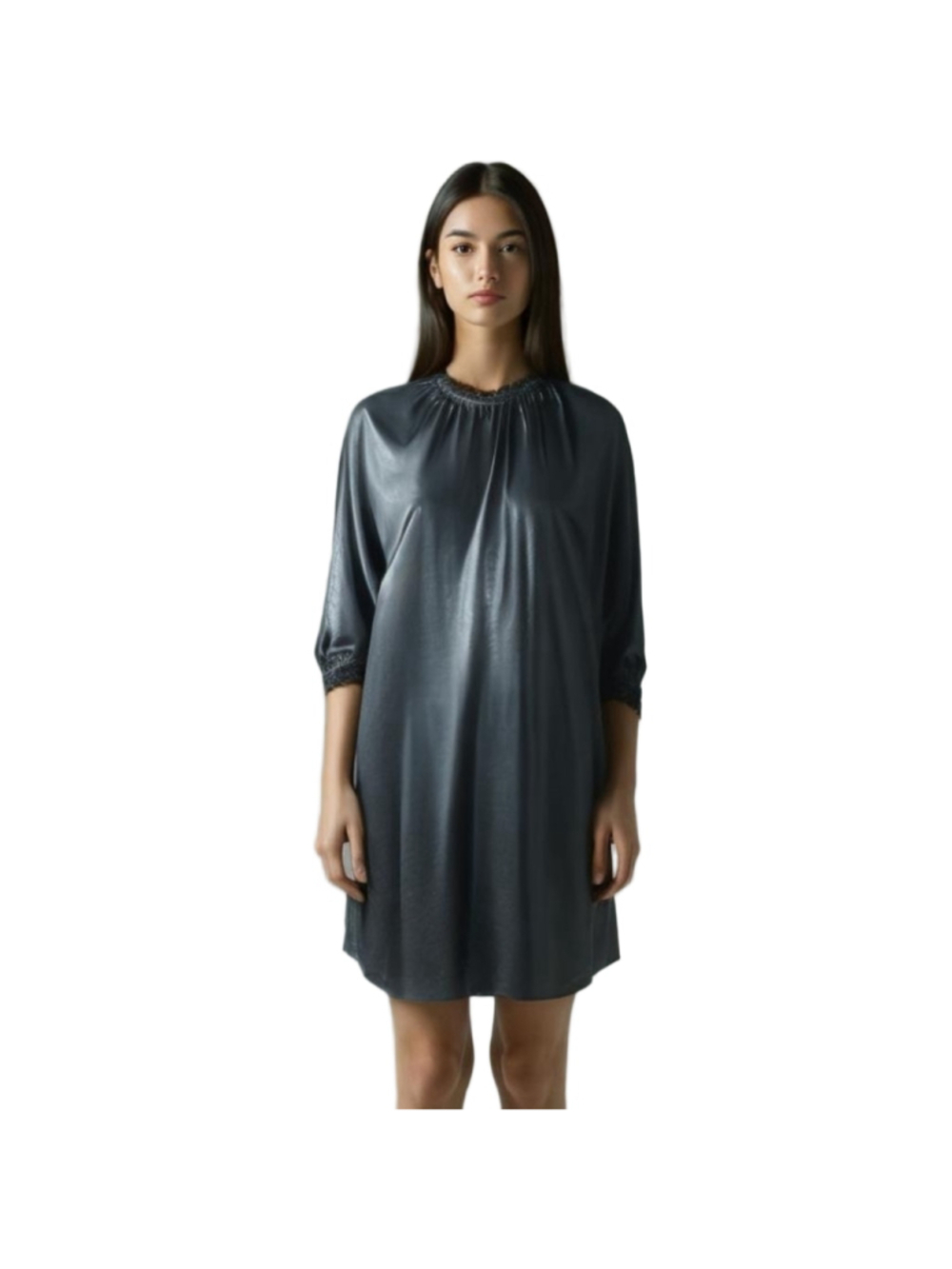 Max Studio Black Silk Blend Dress Large